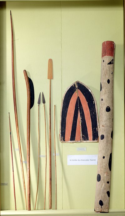 False weapons from the Tomb of Nakhti, Middle Kingdom by Egyptian 12th Dynasty